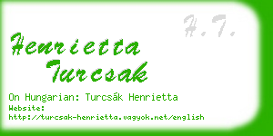 henrietta turcsak business card