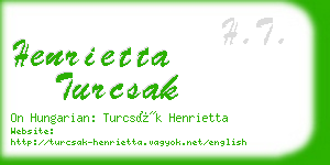 henrietta turcsak business card